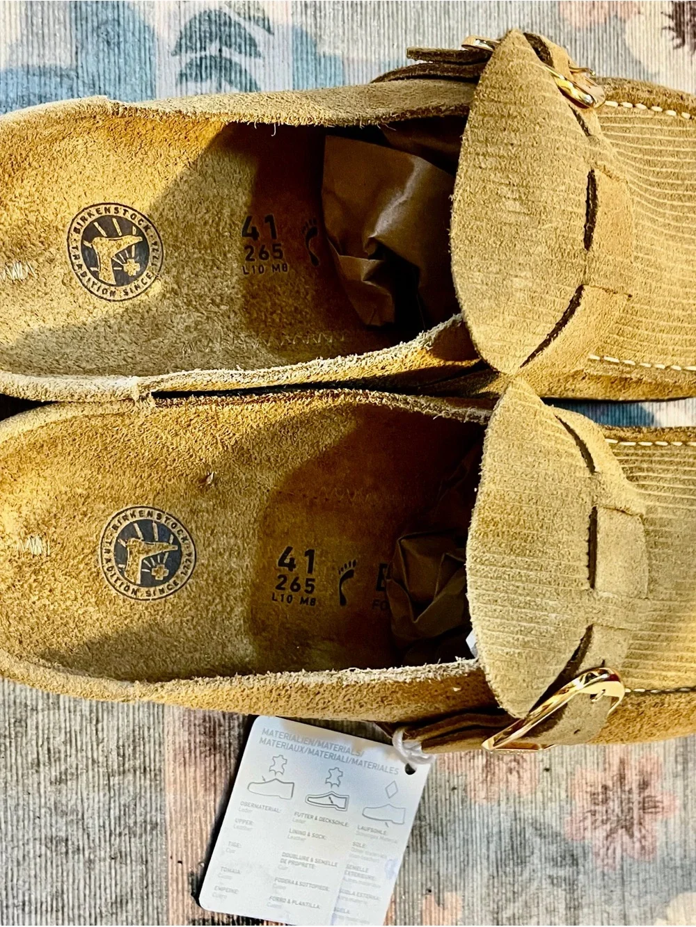 New Birkenstock BUCKLEY Suede Corduroy Clog CORK BROWN Normal Narrow  Us10 Eu41 - Picture 6 of 15